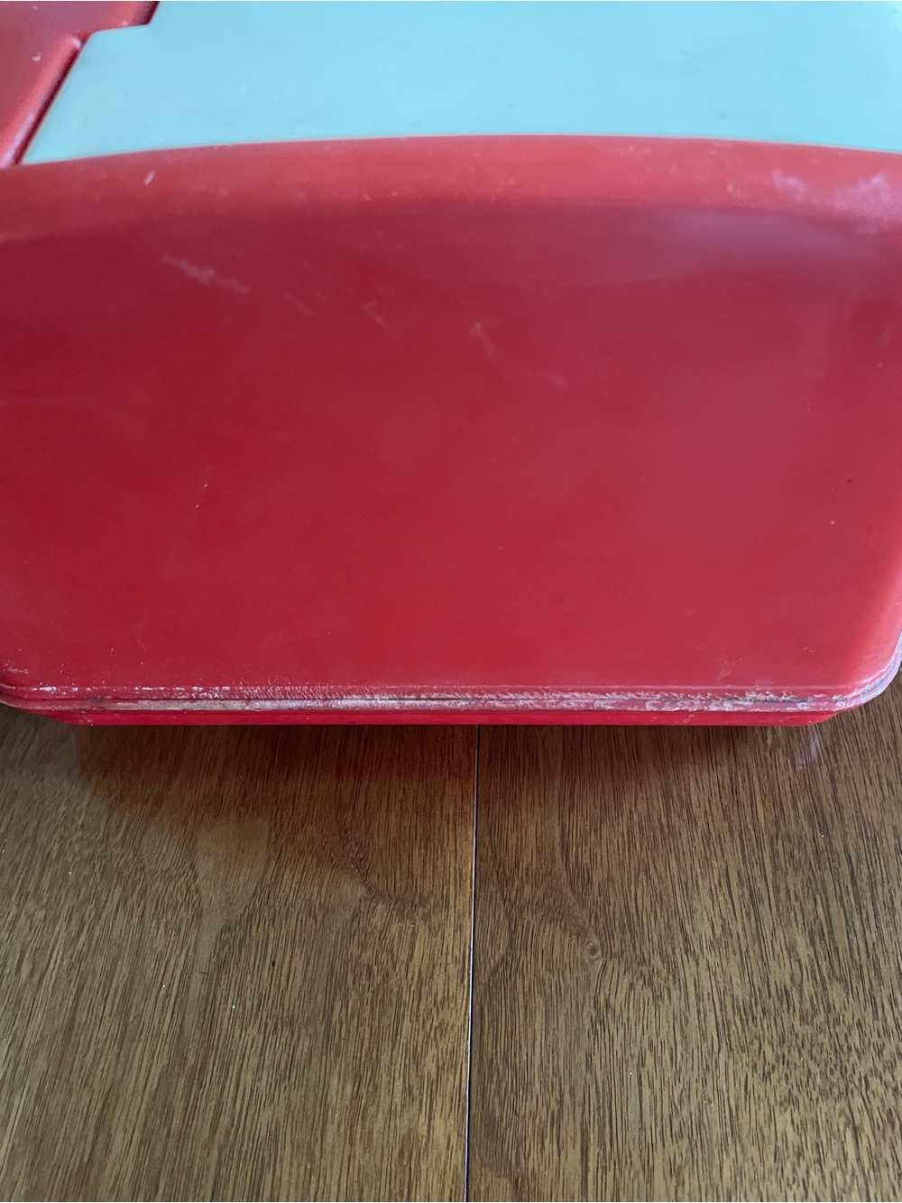 LUSTRO-WARE No. B-20 Plastic Vintage Retro BREAD Box Red/Cream Hinge Lid GUC - Picture 8 of 11